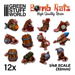 Set en résine RATS BOMBE x12