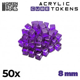 Jetons Cubes violet 8mm