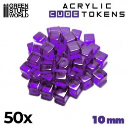 Jetons Cubes violet 10mm