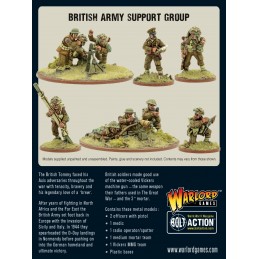 Dos de la boite British Army Support Group (HQ, Mortar & MMG)