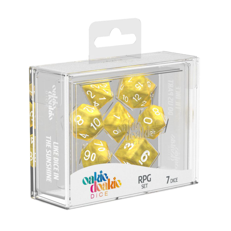 Boite Dés RPG-Set Marble - Jaune (7)